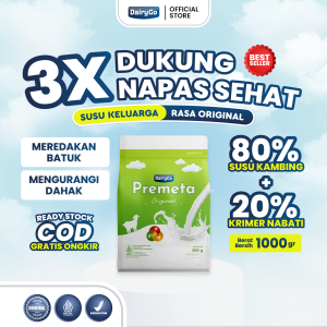 Susu Kambing Etawa Bubuk 1kg Murni Premeta Original Mengatasi Asma Infeksi Paru-Paru Asam Urat Kebas Nyeri Sendi Osteoporosis Keram Kesemutan Pengeroposan Tulang Lansia Pegal Linu Syaraf Kejepit Hipertensi Herbal