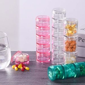 DEER Waterproof Cut Compartment Weekly Tablets Jewelry Storage 7 Days Pill Box Travel Pill Case Pill Dispenser Medicine Organizer