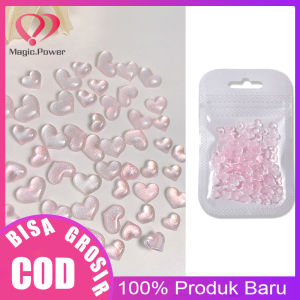 100Pes/Set Nail Art Diy Dekorasi Kuku Bentuk Hati Aksen Mutiara Berlian Gaya Jepang