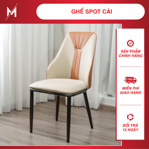 Ghế Ăn Spot Cải Tựa Lưng Da Khung Kim Loại Mạ Titan MIZY Furniture - Hàng Nhập Khẩu Cao Cấp