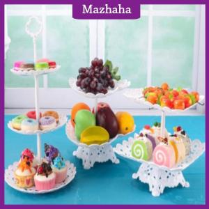 Mazhaha 1 2pcs Cake Stand Dishes Cupcake Snacks Plates Three-layer Creative Fruit Basket