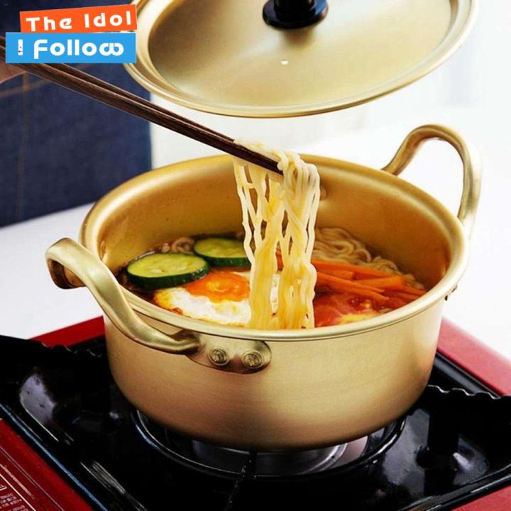 THE IDOL Small Noodles Milk Egg Soup Fast Korean Golden With Lid