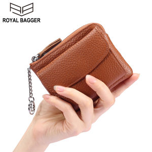 Royal Bagger Short Wallet Purse For Women Girls Genuine Cow Leather Fashion Clutch Bags Card Clip Small Casual Card Coin Purse