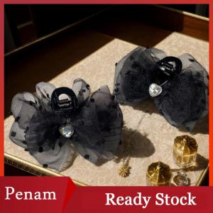 [PAM] Fashion Butterfly Hair Clip Elegant Mesh Bow Ponytail Clip Daily Accessories Beautiful Hairstyle Tool Womens Hair Claw