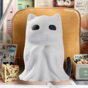 YAFEN 1Pcs Home Decoration Crafts Mini Kitten Ghost Ornament Cute Desktop Atmosphere Halloween Feeling Send Girlfriend Cat Gift