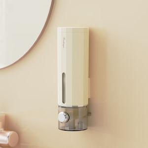 SG [READY STOCK] 450ml Manual Soap Dispenser No-Drill Wall Mounted Shampoo Handwashing fluid Shower Gel Box for Bathroom Restroom Hotel Home