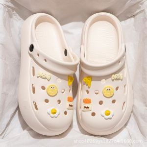 [Free Shipping] Hello Beach Outdoor Shoes For Students And Couples WomenS 2026 New Summer Closed-Toe Thick-Soled Clogs