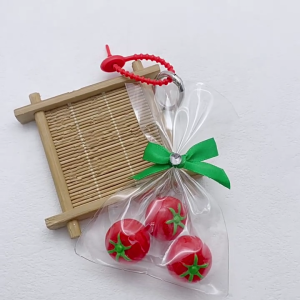 Thanh lịch cà chua Keychain phụ kiện phong cách nhựa Keychain Tính năng cà chua và lá xanh cho EVERYDAY phụ kiện