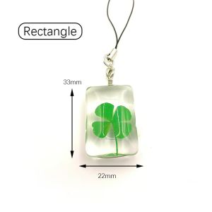 Lucky Green Dry Four Leaf Clover Crystal Ball Keychain Natural Dry Flower Keychain Womens Handbag Lucky Pendant Fashion Gift