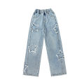 Rolanko Girls Jean Trousers Kids Wide Leg Baggy Denim Bottom Straight Pants Children Casual Clothes. 