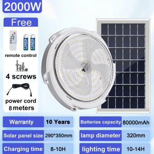 SAMSUNG 3000W Solar Ceiling Light Outdoor Waterproof with Remote IP67 Energy-Saving Indoor/Outdoor Lighting