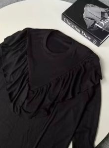 atasanlongslevebubbleknitepolosatasankoreanstyielenganpanjangbajupoloslenganpanjang