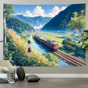 ins New Style Hanging Cloth High-end Dormitory Bedroom Wall Hanging Cloth Photography Scenery Decoration Background Cloth Tapestry Sky Mountain Cover-up Cloth