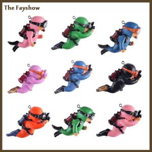 [The Fayshow] Kawaii nhựa frogman đồ trang trí hồ cá thú vị nổi trang trí mô phỏng Mini thợ lặn bể cá Phụ kiện hồ cá