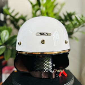 Mũ bảo hiểm xe máy 1/2 RONA PUG màu trơn kèm ốp tai da che nắng nón bảo hiểm freesize cho nam và nữ - Giya Helmet