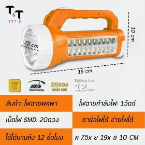 ไฟฉายพกพา ไฟฉาย LED ไฟฉายแบบมือถือพกพา ไฟฉุกเฉินตั้งแคมป์กลางแจ้ง ไฟฉายแบบชาร์จไฟได้