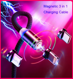 แท่นชาร์จแม่เหล็ก360 หมุนแม่เหล็กชาร์จสายเคเบิลยูเอสบีเคเบิลแม่เหล็กข้อมูลชาร์จไฟรวดเร็วชาร์จไฟรวดเร็วMicro USBประเภทC Iphoneสายชาร์จไนลอนสายสำหรับiPhoneซัมซุงฮัวเหว่ยเสี่ยวหมี่Viovo Oppoสายชาร์จสายเคเบิลแม่เหล็ก