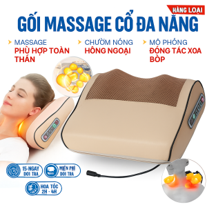 Gối Massage Hồng Ngoại Cổ Vai Gáy 20 Bi Cao Cấp Loại Xịn – Thư Giãn Giảm Đau Mỏi Toàn Thân