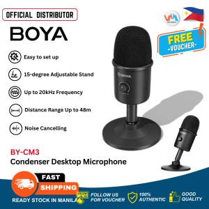 BOYA BY-CM3 USB Condenser Desktop Mini Microphone With Recording for Laptop and Deskstop Studio Video Mode for Vlogging Live Streaming Podcasting Livestream Game Microphone Cardioid USB Microphone Adjustable Stand Plug and Play Desktop USB Microphone