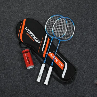 *SG seller* (come with 3pcs shuttlecocks and one carry bag)2 Player Badminton Racquets Set Double Rackets Iron Alloy Frame Nylon Cable Badminton Racket Set
