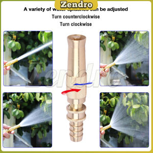 ZEO Muti-purpose Adjustable Copper High Pressure Sprayer Garden Watering Car Wash For 1/2" Hose