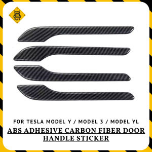 TESLA 2025/2026 Model Y / YL and Model 3 ABS Adhesive Carbon Fiber Door Handle Sticker