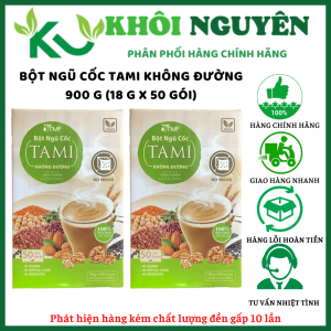 Bột ngũ cốc TAMI không đường hộp 900g 50 gói - [Cty Tâm Minh Foods]