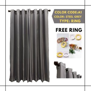 A1 RING Type Modern Langsir Curtain Blackout Langsir Pintu Door Curtain Tirai Tingkap/Langsir Blackout/Langsir Pintu Bilik/Curtain Sliding Door