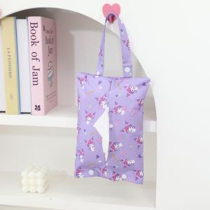 Christmas Gift Halloween Sanrio Toilet Paper Storage Bag Hello Kitty Kawaii Kuromi Storage Kitchen Car Mounted Toilet Suspension Type Sanitary Paper Bag