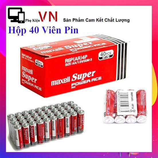 [HCM]Hộp 40 Viên Pin Tiểu AA (2A) Maxell Super Đỏ 1.5V