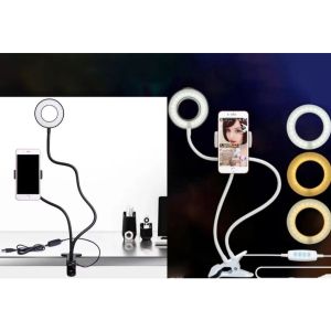 Ring Light LED Lampu Selfie Tripod Terang Guna Foto Video Vlog Livestream Konten Kreator Profesional