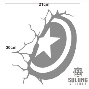 Stiker Mobil Keren Variasi Cutting Sticker Tameng Captain America