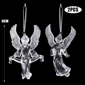 4/6pcs Christmas Decor Elk Snowflake Icicle Transparent Acrylic Pendant Xmas Tree Hanging Ornaments New Deer Decoration