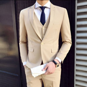 Men’S 3pcs Slim Fit Suit(Blazer+Pants+Vest) Business Suit Formal Suits Slim Fit Wedding Party Wear Suits