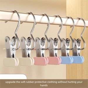 Stainless Steel Non Slip No Trace Clip Hangers Multi Purpose Space Saving Storage For Pants Scarves Hats