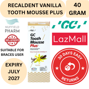 RECALDENT GC TOOTH MOUSSE PLUS WITH EXTRA MILK PROTEIN VANILLA 40G EXPIRY JULY 2027 FLUORIDE SUITABLE FOR BRACES PREGNANT SENSITIVE TEETH ANTI CAVITY