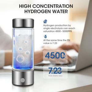 ⭐️【Local Warehouse+COD】⭐Hydrogen Water BottleBike Water Bottles with PEM and SPE TechnologyUp to 1300PPB Portable Hydrogen Water Generator MakerNew Technology Glass Water Ionizer