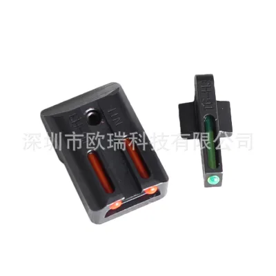 1911 Red and Green Fiber Stainless Steel Front Rear Aiming Front Rear Sight Fits 1911