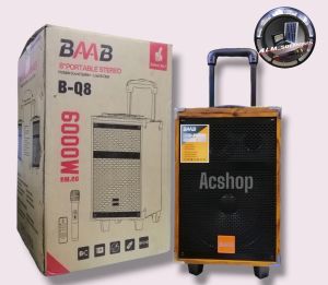 BAAB BQ-8 PORTABLE TROLLEY SPEAKER WOODEN KARAOKE SPEAKER