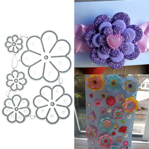 แม่พิมพ์ลายฉลุโลหะรูปดอกไม้ที่ตัดลายกระดาษอัลบั้มสมุดภาพแบบทำมือแม่พิมพ์กระดาษตกแต่งลายนูน
