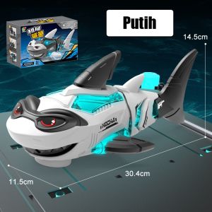 Mainan Hiu Mekanik Roda Universal Listrik Anak-anak/Model Hiu Lampu Dan Musik/Hiu Merangkak Listrik Mainan