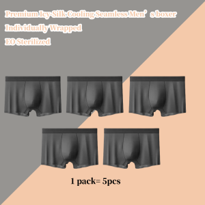 SG stock  Disposable ice silk Men boxer cool feeling Mixcolor&Dark-gray individual packaging EB sterilization