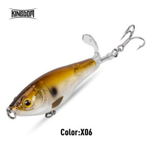 Kingdom Fishing Lure Artificial Bait Propeller 90mm 11g/110mm 17g Hard Wobblers Floating Topwater Pencil Bait For Bass Pike etc Kingpop Free Rotated Tail