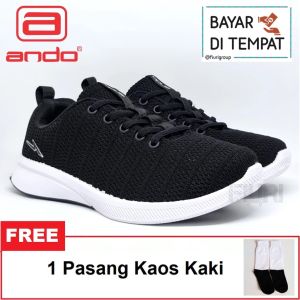 FIURI - Ando - SAGA 33-40 Full Hitam - Sepatu Kets Wanita - Sepatu Sneakers Wanita - Sepatu Olahraga Sport Wanita - Sepatu Casual - Sepatu Jogging Lari Fitness Gym Senam Wanita - Sepatu Anak Perempuan Cewek -Sepatu Sekolah Bertali SD SMP SMA