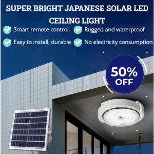 SUPER BRIGHT JAPANESE SOLAR LED CEILING LIGHT IP67 waterproof Ceiling lamp for house