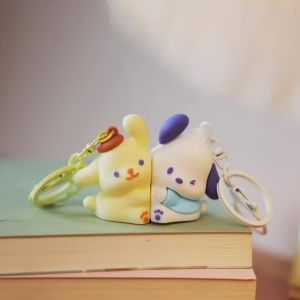 2Pcs Sanrio Kuromi Melody Magnetic Keychain Pochacco Backpack Decoration Accessory Cartoon Couple Keychain Gift