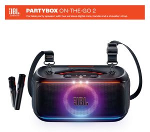[𝗢𝗥𝗜𝗚𝗜𝗡𝗔𝗟] JBL Partybox On-The Go 2 Portable Party Speaker With Two Wireless Digital Mics