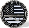 Thin Gray Line Coin, Correctional Officer Silver Challenge Coins Honor Correctional Officers Gray Prison Coin Law Enforcement Appreciation Gifts. 