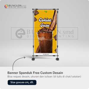 PRINT CETAK SPANDUK BANNER COKLAT SUSU FREE DESAIN