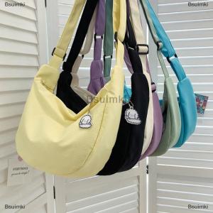 [COD] Bsuimki Harajuku Nhật Bản Dễ Thương Vải Giản Dị Tuổi Teen Trường Túi Thẩm Mỹ Ngọt Ngào Messenger Túi Công Suất Lớn Mới Y2K Phụ Nữ Vai Túi
